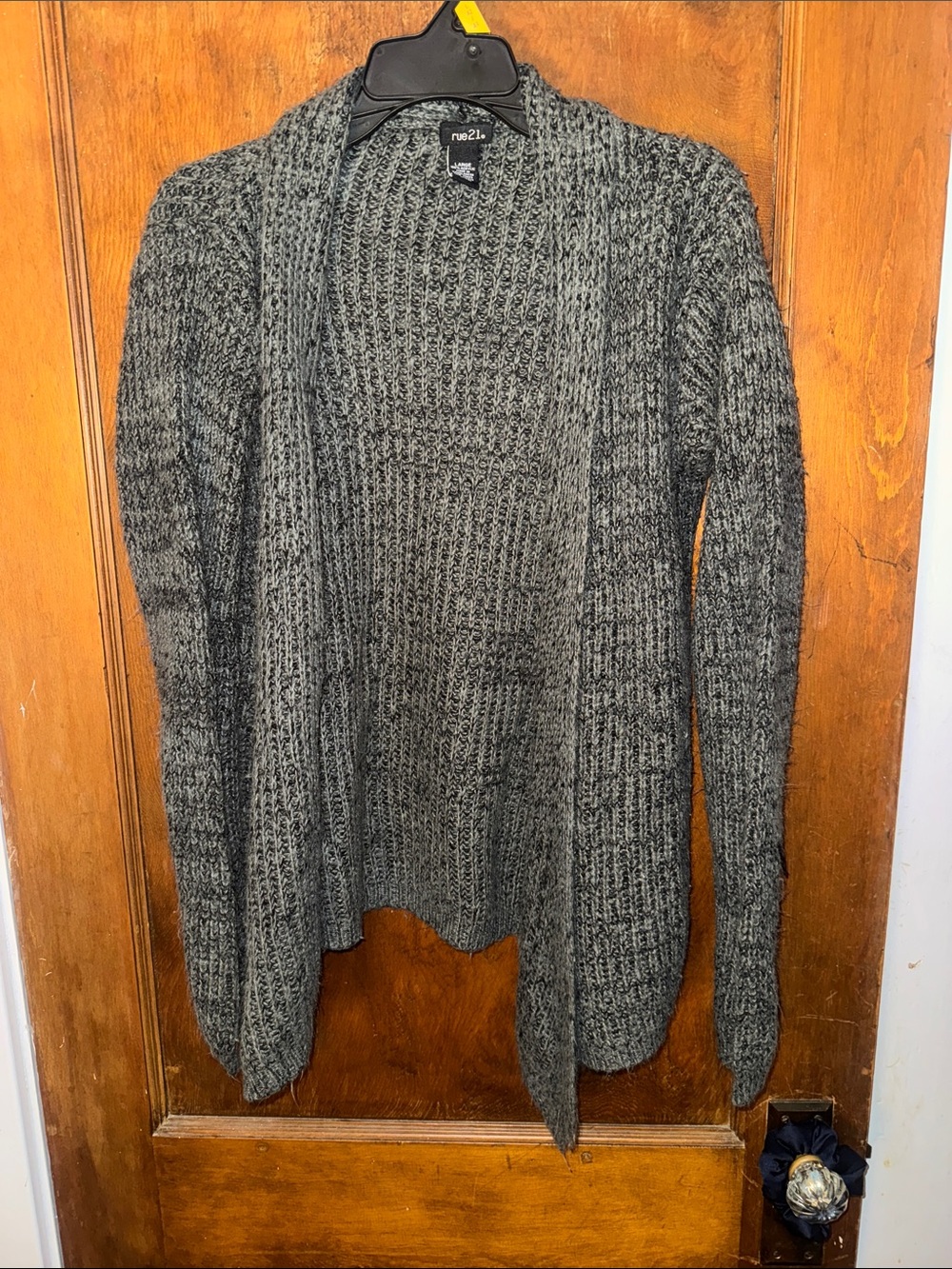 Rue21 Charcoal Gray Open-Front Knit Cardigan